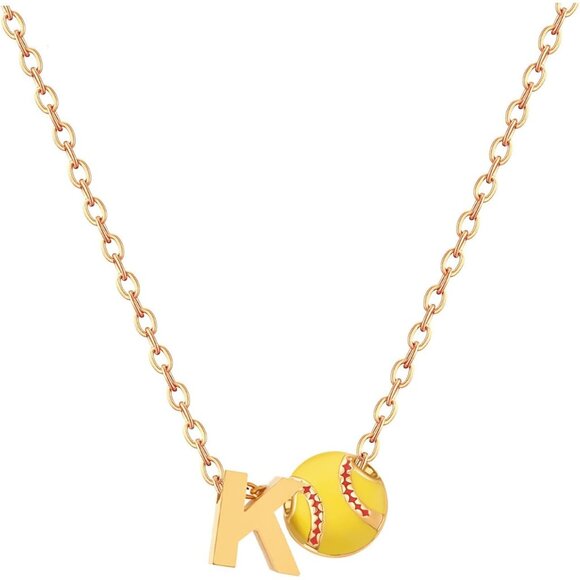 Elegant Softball Necklace for Women - Adjustable 16-19" Sports Jewelry Gift - Picture 1 of 6